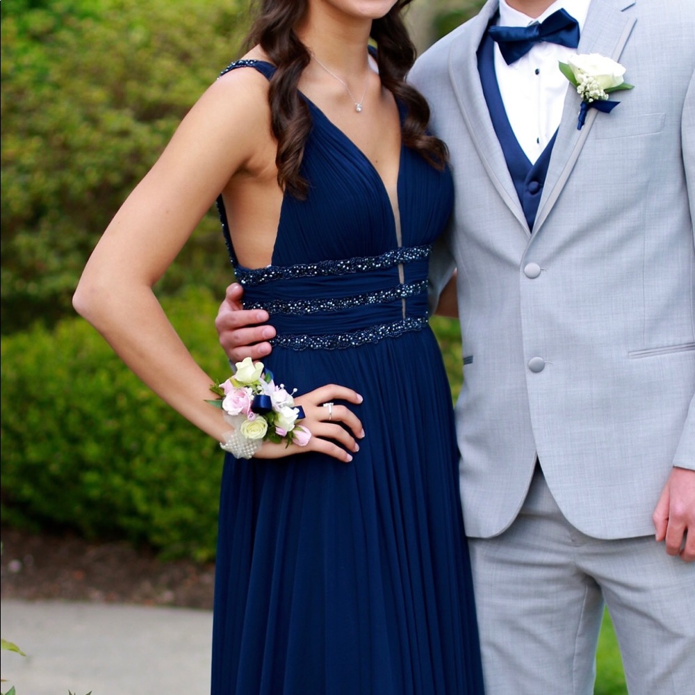 Navy Sherri Hill Prom Dress